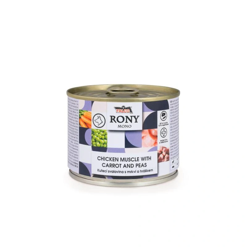 RONY MONO kuřecí svalovina s mrkví a hráškem 200g