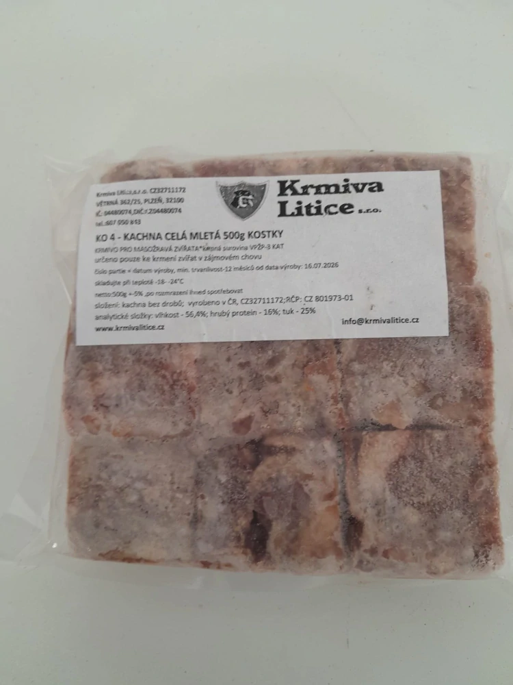 KACHNA CELÁ MLETÁ 500G - KOSTKY 3x3cm