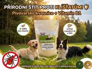 NATURAL REPELENT - Pivovarské kvasnice + Vitamin B1 - pro psy 1kg