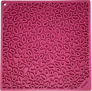SodaPup Lízací podložka Flower power, růžová – 20x20cm