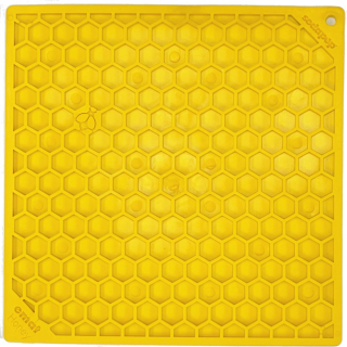 SodaPup Lízací podložka Honey, žlutá – 20x20cm