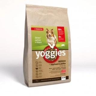 5kg Yoggies Ibérico vepřové maso s jablky, granule lisované za studena s probiotiky