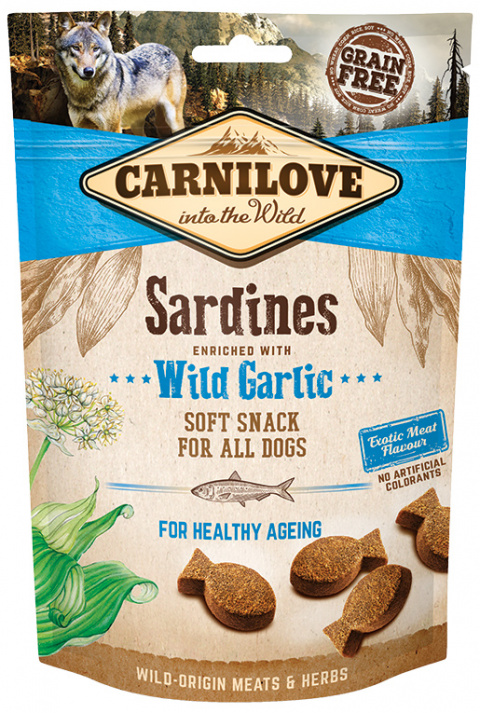 Carnilove Dog Semi Moist Snack Sardines enriched with Wild garlic 200g 