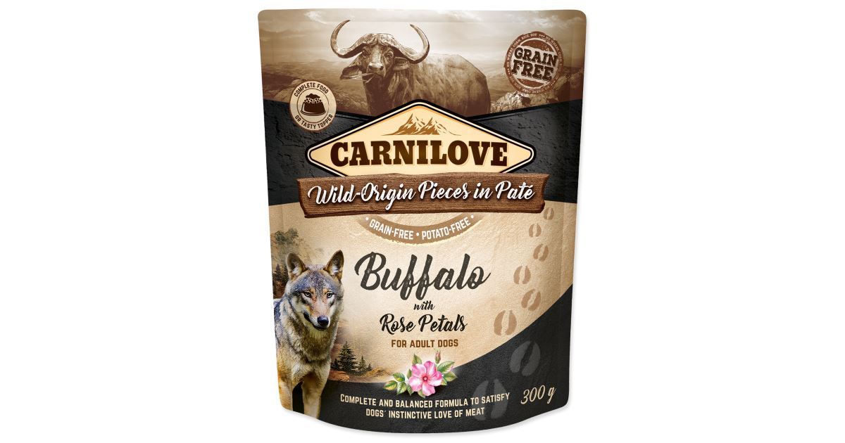 Carnilove Dog Pouch Paté Buffalo with Rose Petals 300g