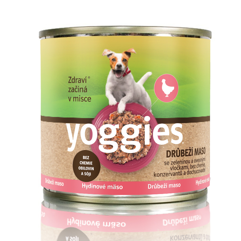 200g Yoggies drůbeží konzerva s ovesnými vločkami a zeleninou