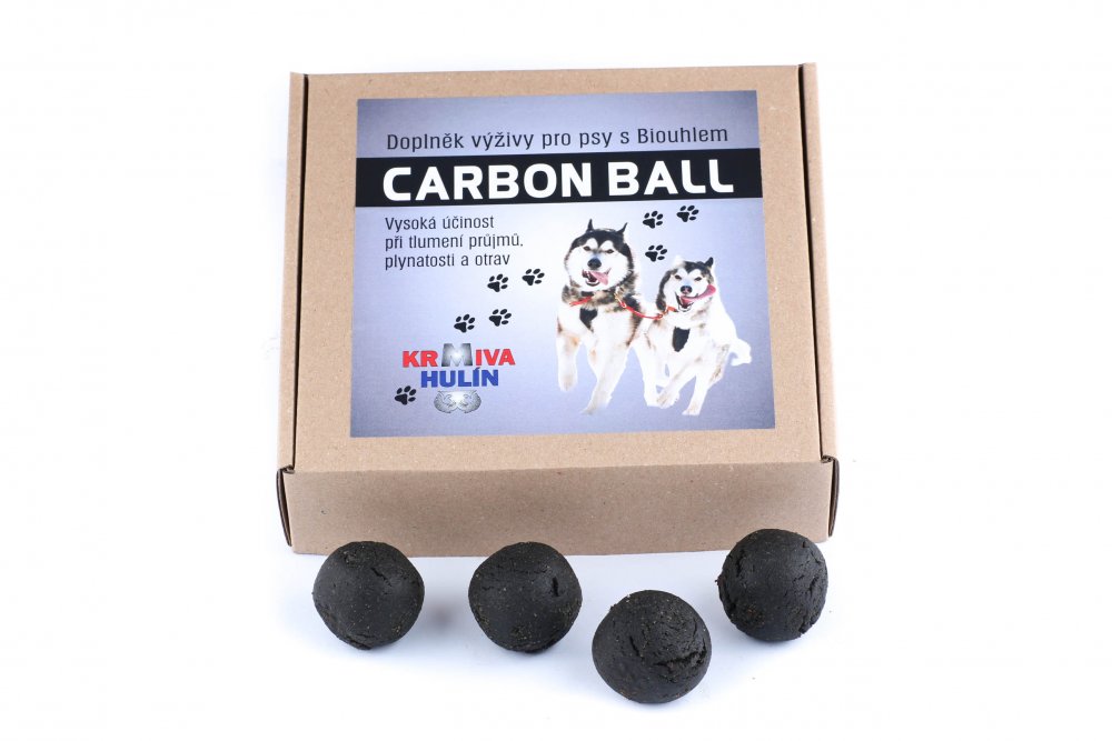 Doplněk výživy s Aktivním uhlím - CARBON BALL - pro zastavení průjmu a při otravě psů 